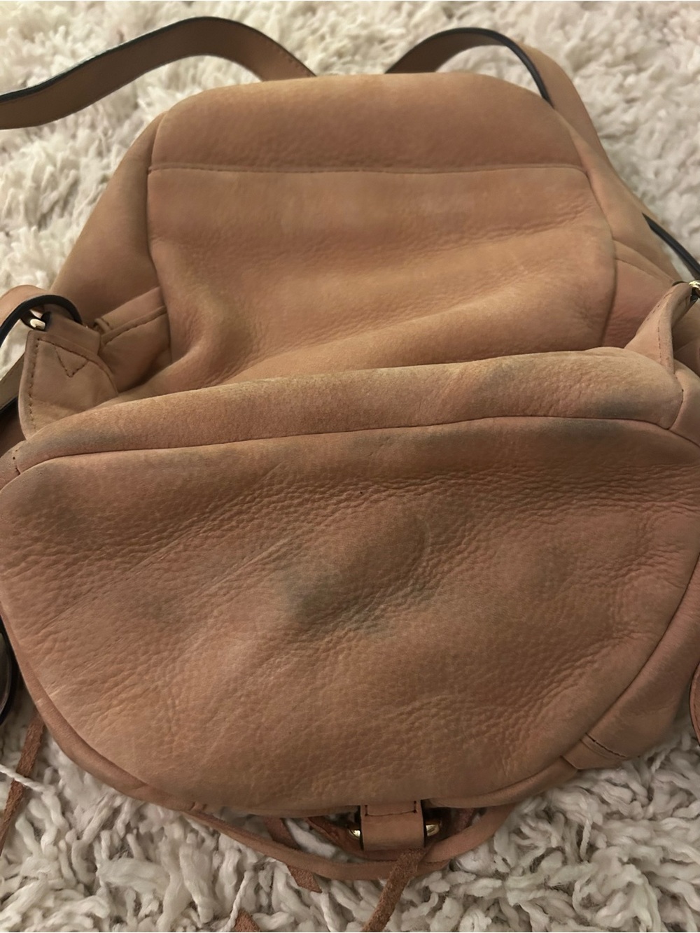 Leather Drawstring Backpack - Tan - Picture 8 of 8